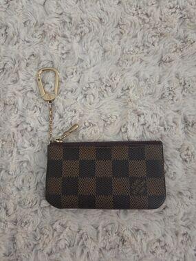 Louis Vuitton Damier Ebene Key Pouch with Gold-Tone Chain (2010)